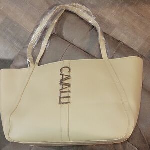 Cavalli Class Beige Tote Bag